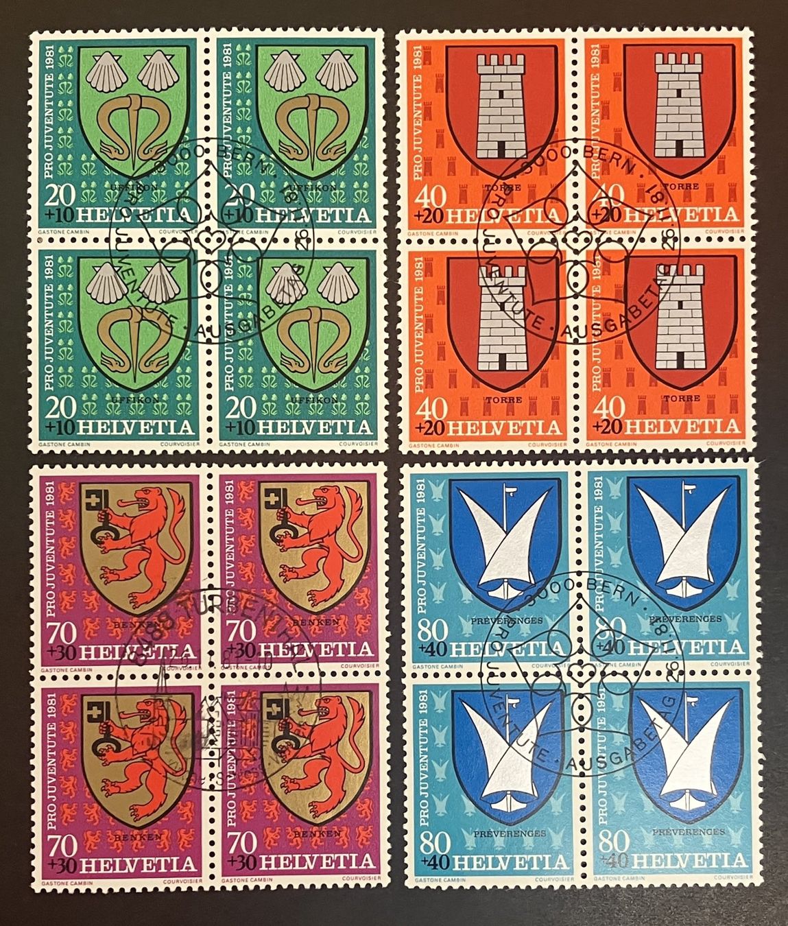 Tutti i francobolli: SATZ PJ GEMEINDEWAPPEN 1981 ET ⦿ – Usato da Oberwil BL venduto da SALOB