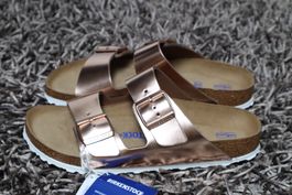 Birkenstock, Arizona, Gr. 40, Leder, metallic copper, NEU