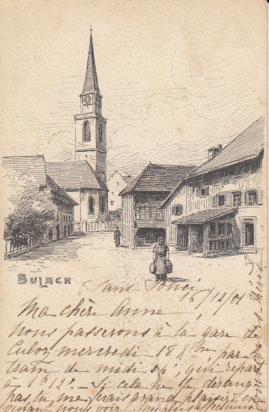 Cartoline postali: Bülach   ZH         um 1901 – Usato da Brig venduto da Valcards54