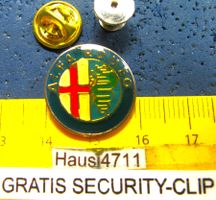 ALFA ROMEO LOGO AUTO PIN GLASIERT MIT SECURITY-CLIP VINTAGE