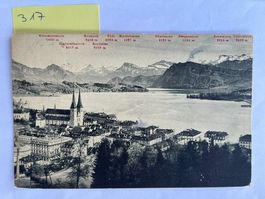 Alte Ansichtskarte Luzern und die Alpen, 1909