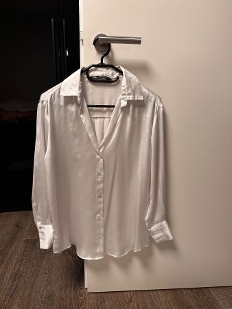 Elegante Zara Seidenbluse, XS, weiss, Top Zustand