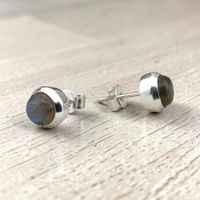 Silber Ohrstecker mit Labradorit