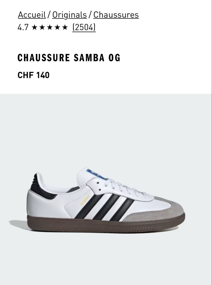 Adidas Scarpe da donna: Samba ADIDAS OG - pointure 38  – Usato da Lausanne venduto da Cupcake.vanille 5