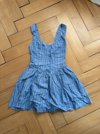 STRADIVARIUS - Kleid hellblau-weiss gestreift XS
