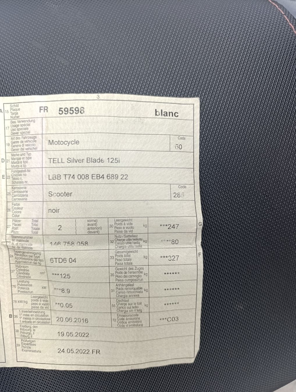 Tell Scooters: pour export scooter tell Silver blade 10250km – D'occasion à Fribourg par lez_5k7c 4
