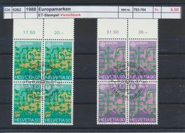 1988 "Europamarken", Viererblock, ET - Stempel