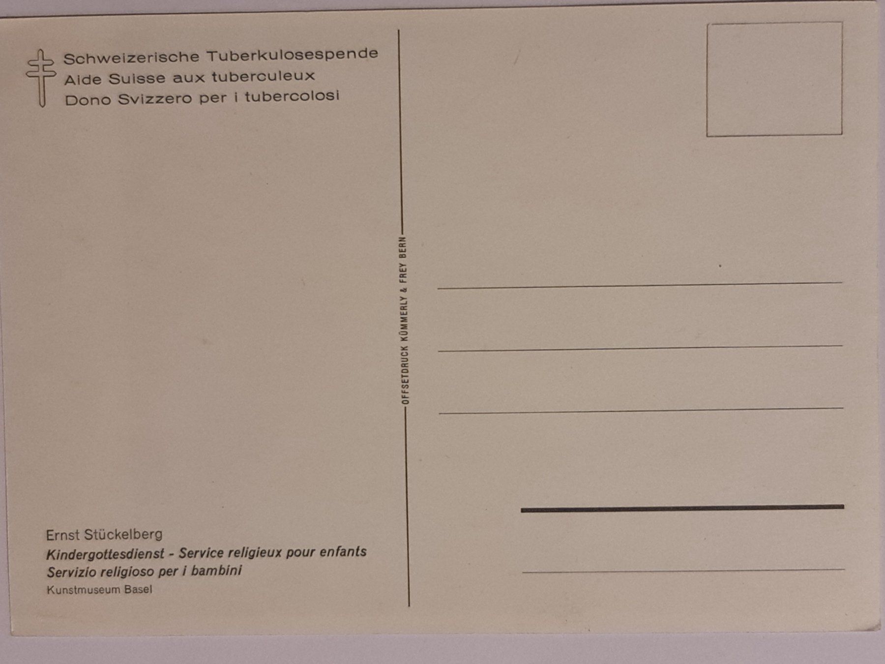 Cartoline postali: Postkarte: Kindergottesdienst, Kunstmuseum Basel – Nuovo (secondo la descrizione) da Dintikon venduto da Vexi 1