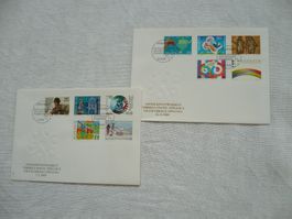 1989 2 FDC Sondermarken I & II SBK 770 - 774, 777 - 781