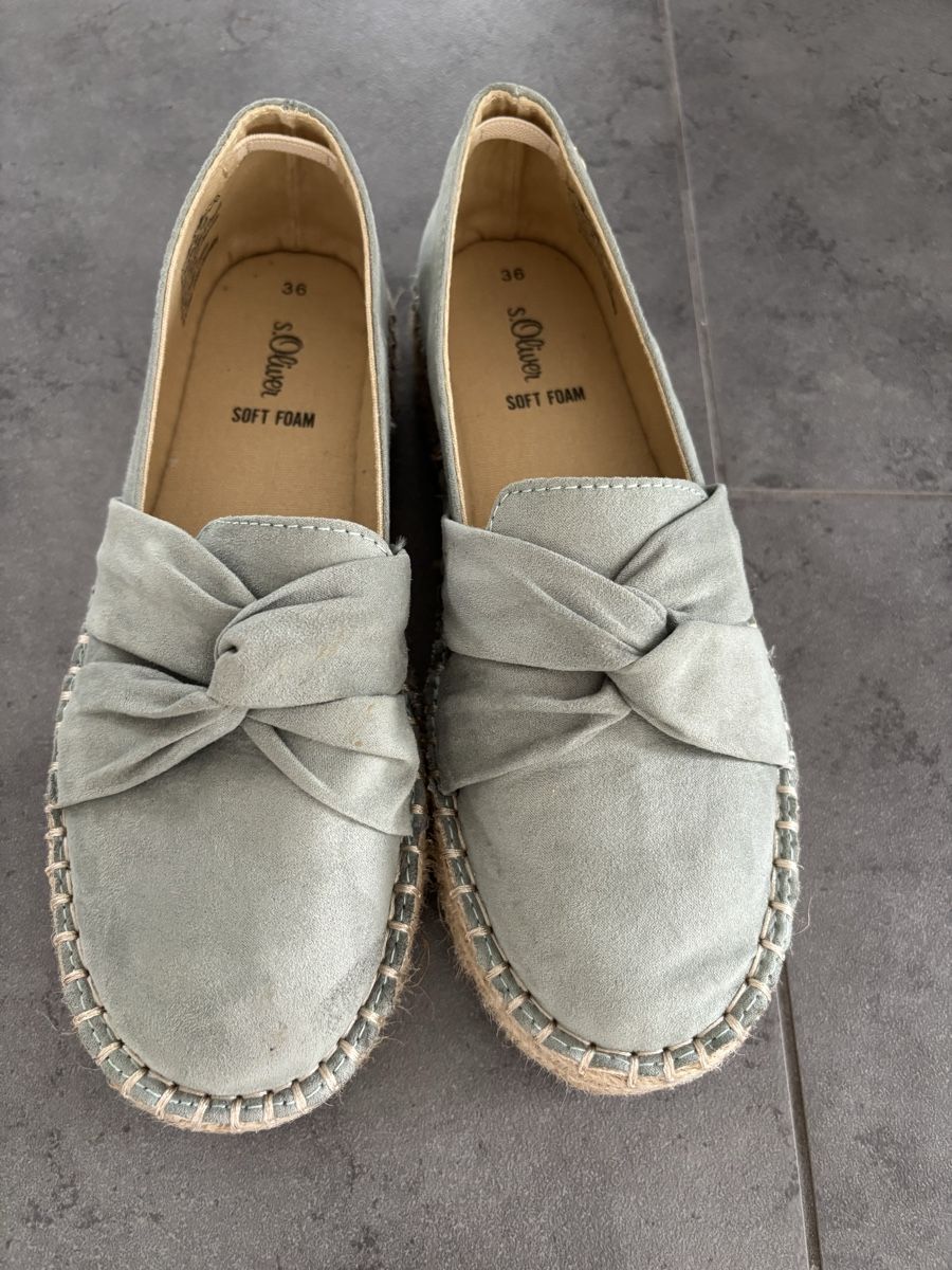 S.Oliver Damenschuhe: S.Oliver Damenschuhe Grösse 36 Espadrilles hellgrau gebrauch – Gebraucht aus Mühlau von martiniii