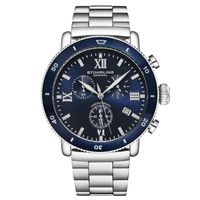 🇺🇸Herrenuhr ®STÜHRLING New York Chronograph Blau 5 Bar NEU