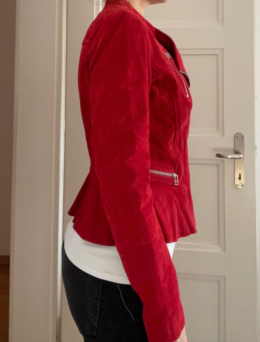 C&A Giacche: Rote Wildlederjacke Grösse M neu – Nuovo e nell'imballaggio originale da Münchenstein venduto da nel_57mj 3