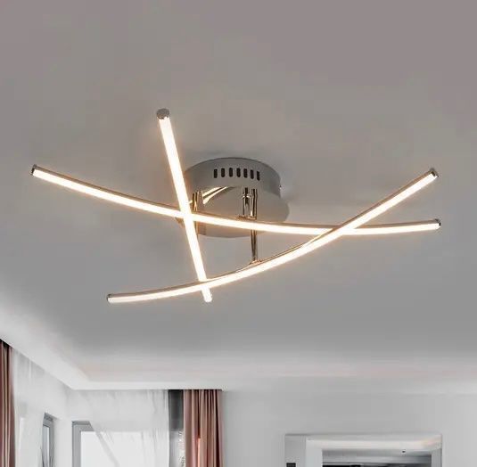 Kronleuchter & Deckenlampen: AKTION LED-Deckenlampe Yael, chrom, 3 Stäbe – Neu und originalverpackt aus Basel von Seifehuesli
