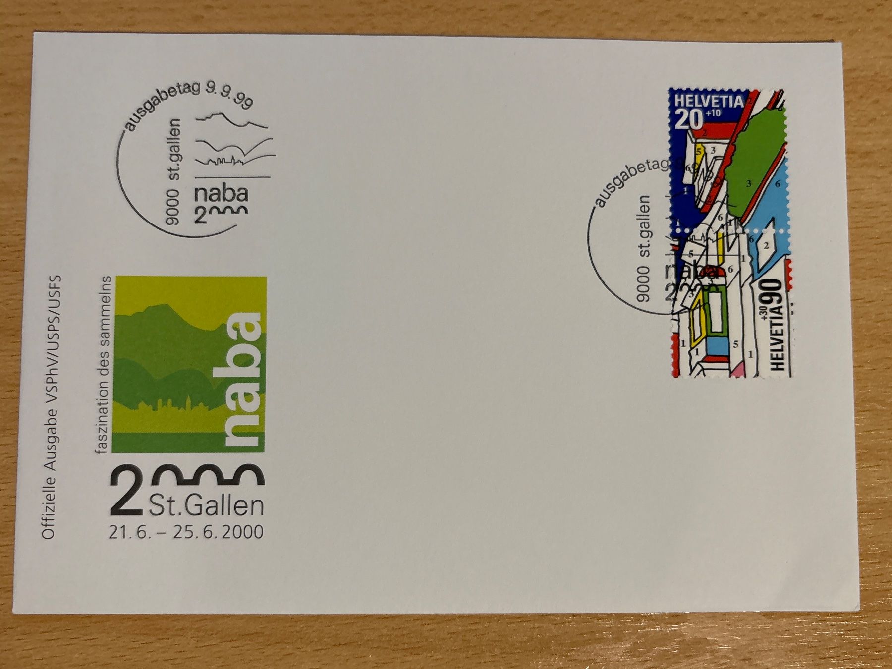 Tutti i francobolli: Naba 2000 St. Gallen Ersttagsbrief – Usato da Ibach venduto da lisch3