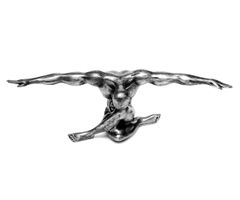 Dekofigur Sportler Athlet Mann Bodybuilder Antik-Silber