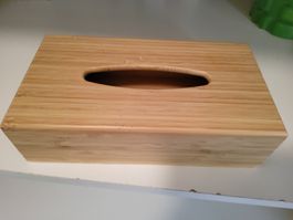 Kosmetiktuchbox Bambus Holz rechteckig guter Zustand