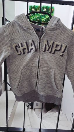 Grauer Champion Zipper Hoodie, Grösse 116