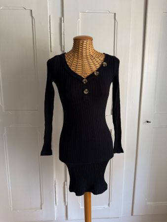 MISS SELFRIDGE - Kleid schwarz gerippt 34