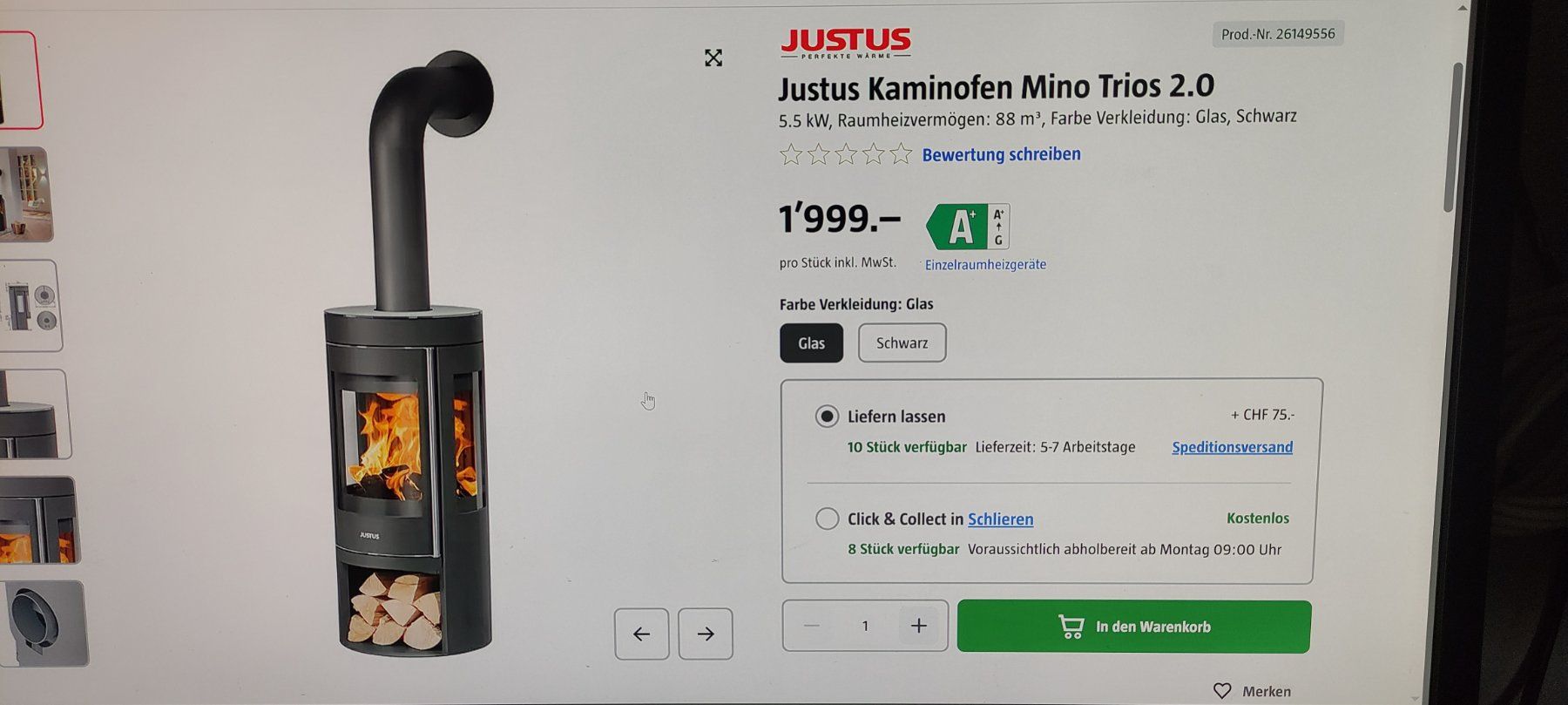 Stufe caminetto: Justus Mino Trios 2.0 – Usato da Schmerikon venduto da Natida0