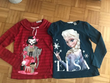 2 Shirts Zirkus Mädchen / Elsa Grösse 122/128 - Porto 3.40
