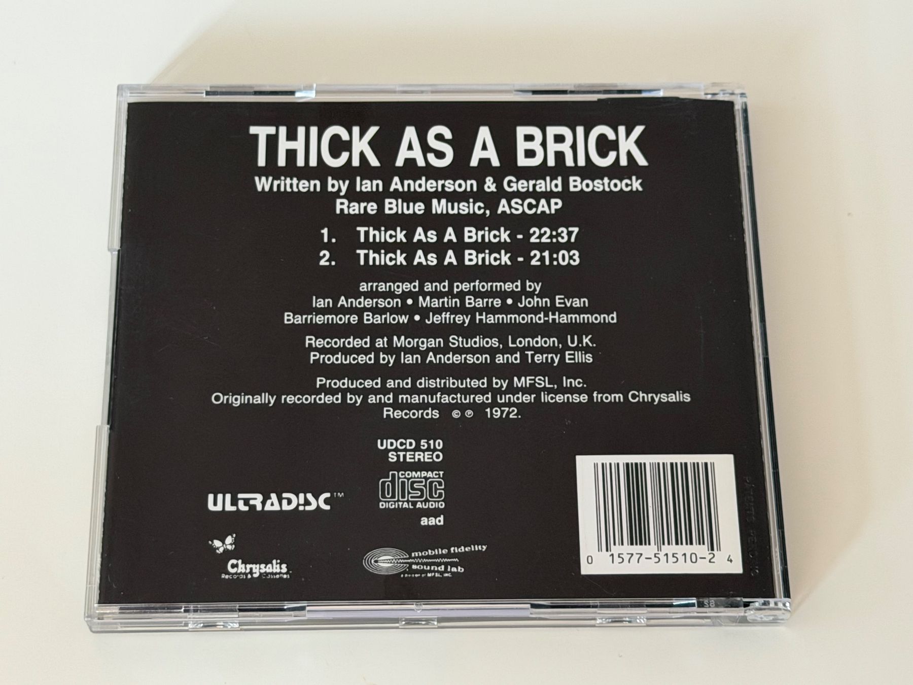 CD: Jethro Tull Thick As A Brick Original Master Recording – Nuovo (secondo la descrizione) da Altstätten SG venduto da sheamus 1