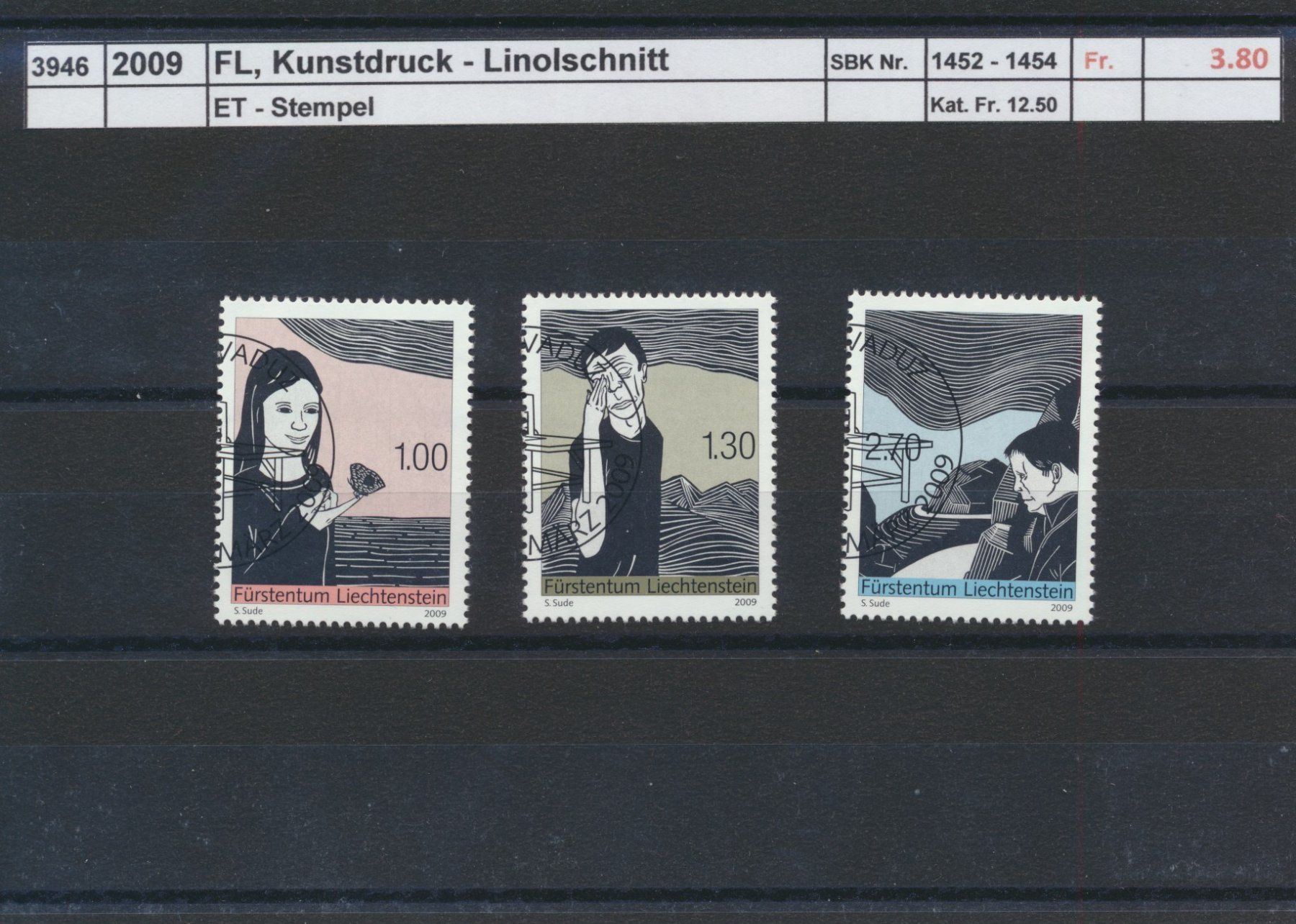 Alle Briefmarken: 2009 FL, "Kunstdruck - Linolschnitt", ET - Stempel – Gebraucht aus Winterthur von Zupogeru