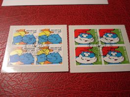 Satz Schlümpfe, 2013, FDC + Lose 4erblock ET-o