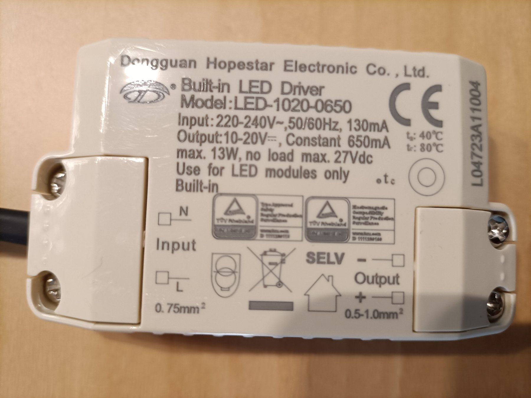 Convertitori: LED Trafo Treiber 10-20V 650mA – Nuovo (secondo la descrizione) da Rudolfstetten venduto da Ivost