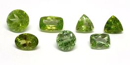 Lot 7x Péridots 25.20 ct CERTIFICAT 3'000.- Fr