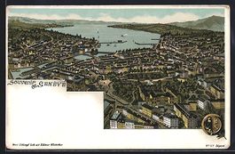 Litho Geneve, Totalansicht aus der Vogel