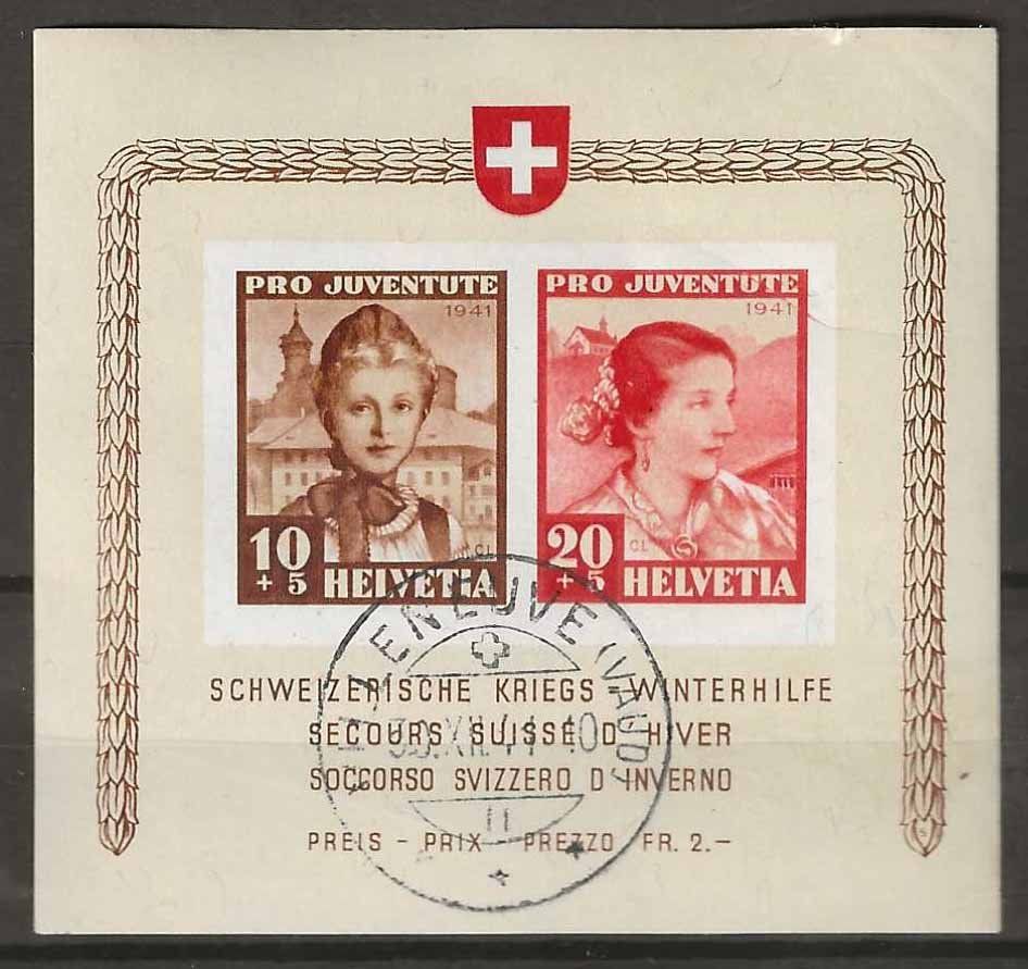 Alle Briefmarken: PJ041- Bloc Pro Juventute 1941 obl. – Gebraucht aus Trélex von Phil_Albert