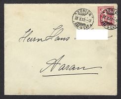 10 Rp., Briefumschlag gelaufen 1902