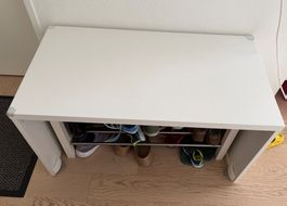 White shoe bench storage