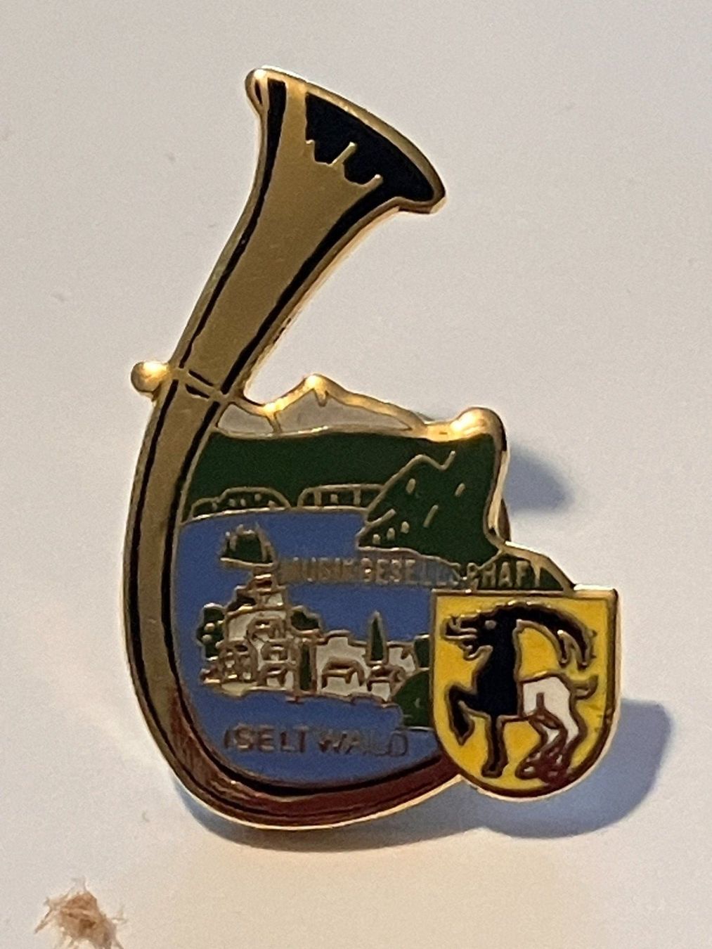 Placchette & Badge: 1 Pin Musikgesellschaft Iseltwald – Usato da Basel venduto da djwwpp