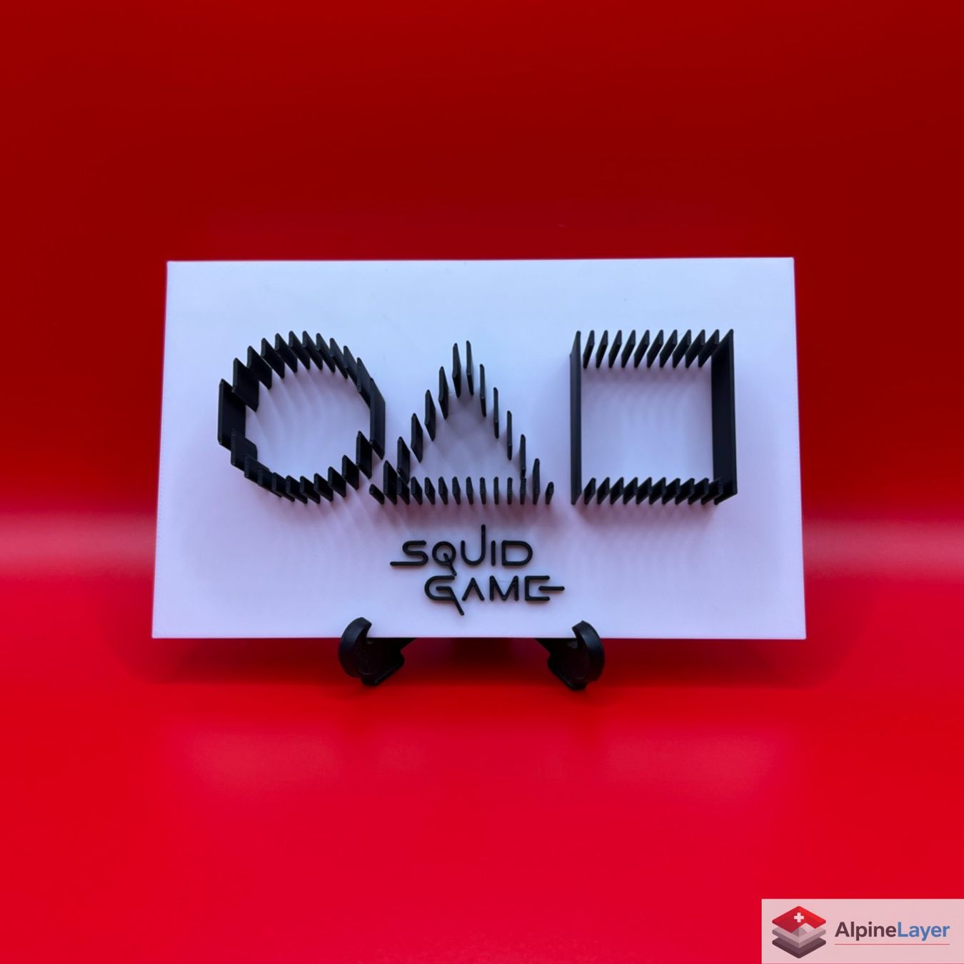 Statuette: Squid Game Logo Layered Sculpture 3D Printed Decor – Nuovo (secondo la descrizione) da Losone venduto da AlpineLayer