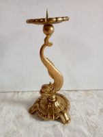 Antiker Kerzenständer Messing Fisch-Design 804 Gramm