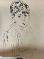 Hans Stocker, Basel 1949, Kohleskizze