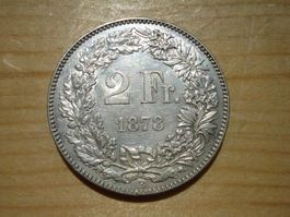 (H3) 2 Franken 1878 UNZ-