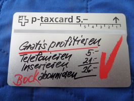 PTT Taxcard 5.- Gratiskarte gebraucht