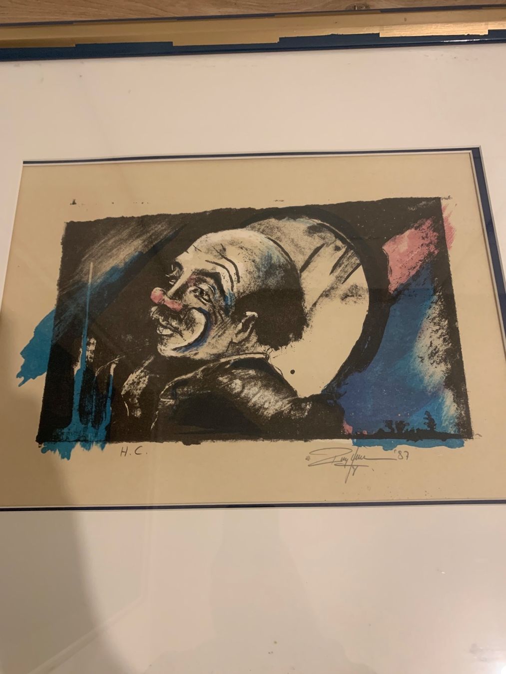Grafica & Litografie: Rolf Knie  Clown Original Litho Handsigniert – Usato da Schenkon venduto da LVJDEAN 1