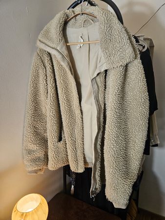 H&M Teddy Jacke, Grösse L, beige