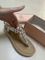Sandalen Silber Glitzer Gr. 40 Neu mit Box