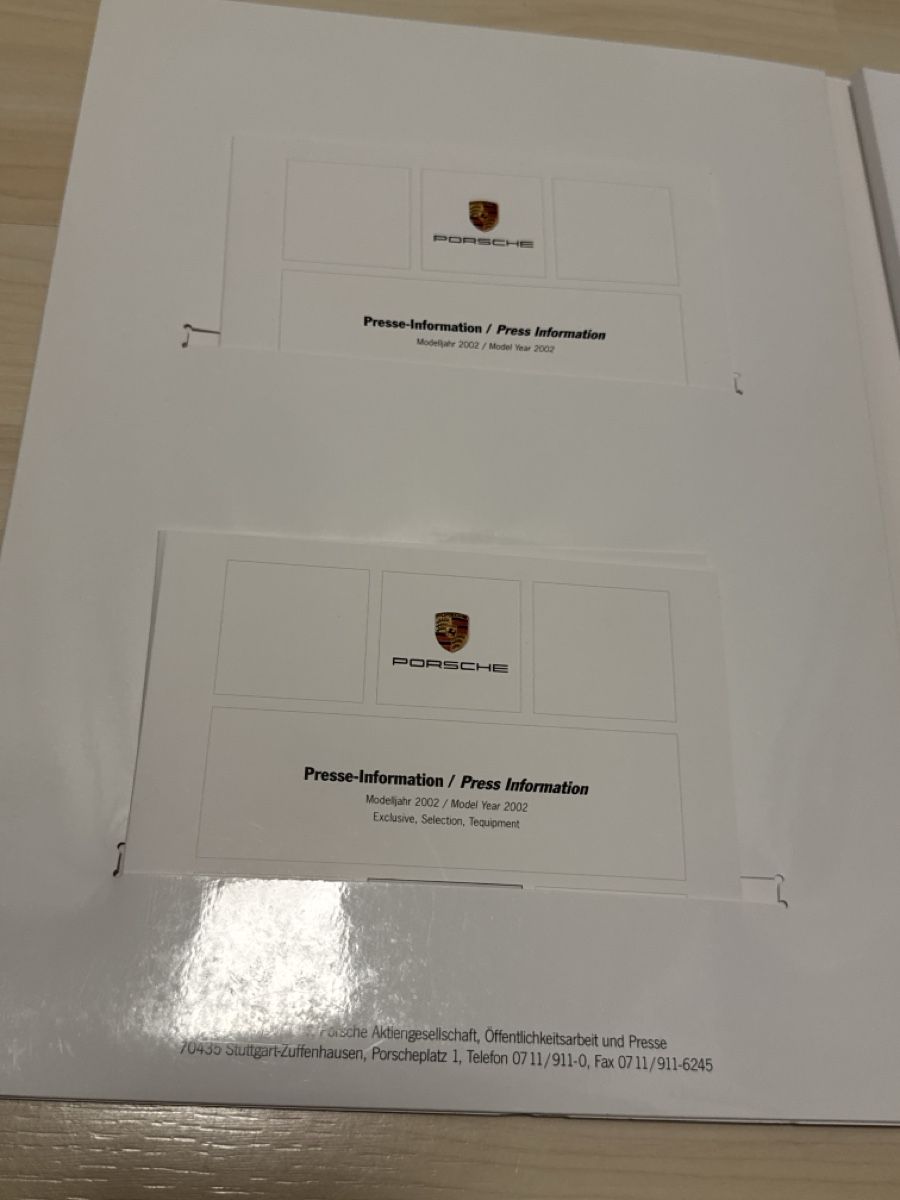 Porsche Documenti: Porsche Presse-Information Modelljahr 2002 – Usato da Grenchen venduto da Lucy68 1