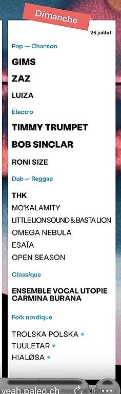 Biglietti: Paléo dimanche 26.08 Gims, Trumpet, Sinclar – Usato da Sugiez venduto da Jess671 1