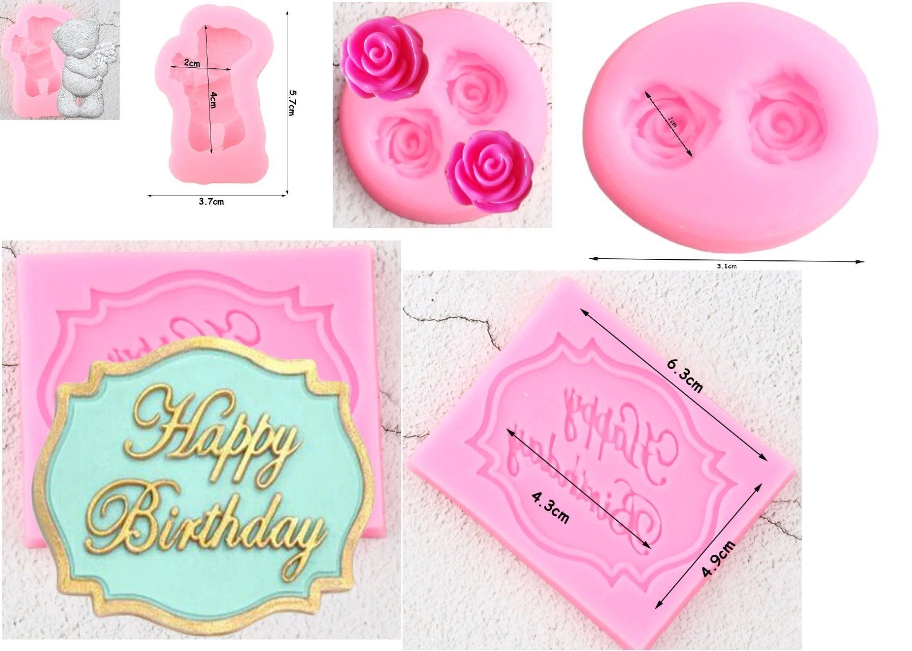 Teglie da forno: Backform Silikon  Fondant Happy Birthday – Nuovo e nell'imballaggio originale da Vogelsang AG venduto da miinlade