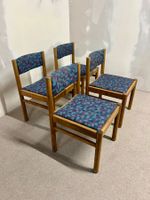 4er Set Holz Stühle, Retro Stoffbezug, Horgen Glarus, Stuhl