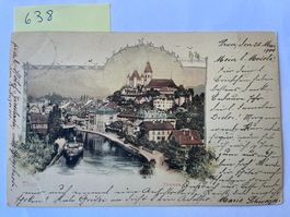 Gruss aus Thun, alte Postkarte, 1900 mit Stempel