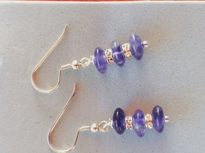 Orecchini pendenti & Orecchini a lobo: Amethyst Ohrhänger mit Swarovski Ringen, Silber925 – Nuovo e nell'imballaggio originale da Winistorf venduto da acreativ2 1