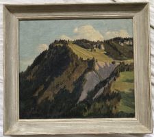 Otto Spreng (1877-1960) -Gemälde- Öl auf Platte -Wiesenberg