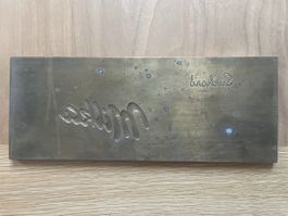 Alte Druckplatte für Milka Suchard Schokotafeln